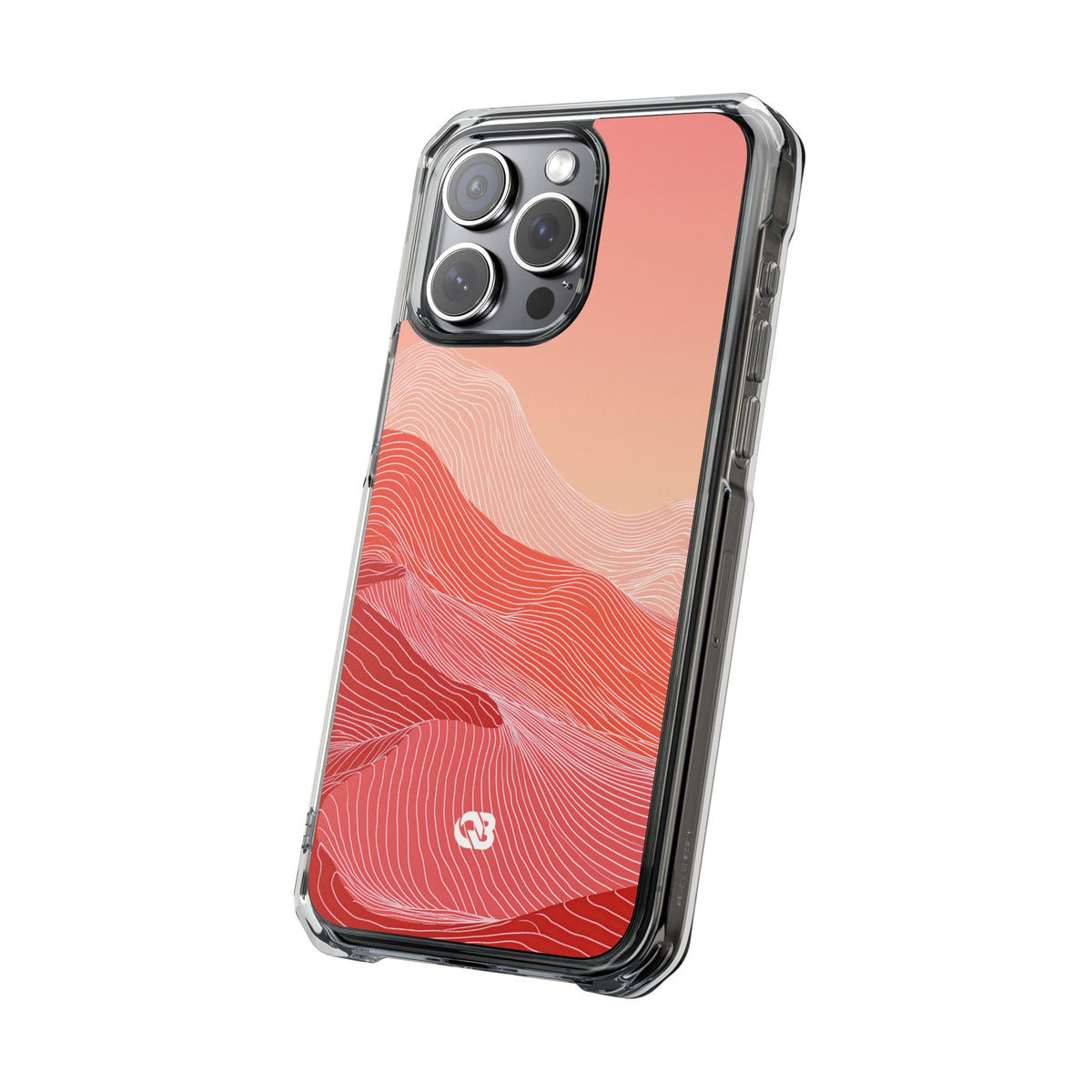 Coral Ridge Contours · Clear Impact Magnetic Phone Case for iPhone · Red