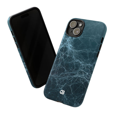 Teal Tough Phone Case for iPhone - Arctic Neural Mesh