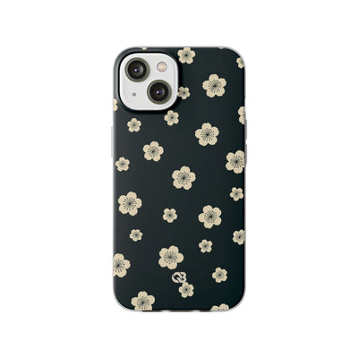 Teal Lite Phone Case for iPhone - Obsidian Cream Petals