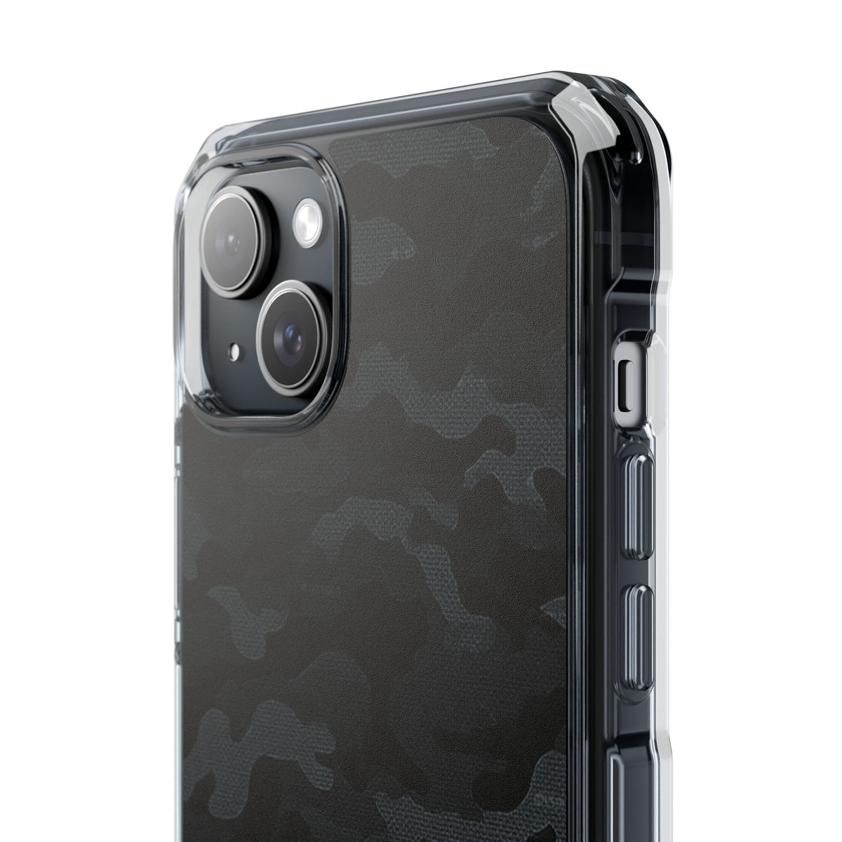 Blackout Urban Camo · Clear Impact Magnetic Phone Case for iPhone · Black