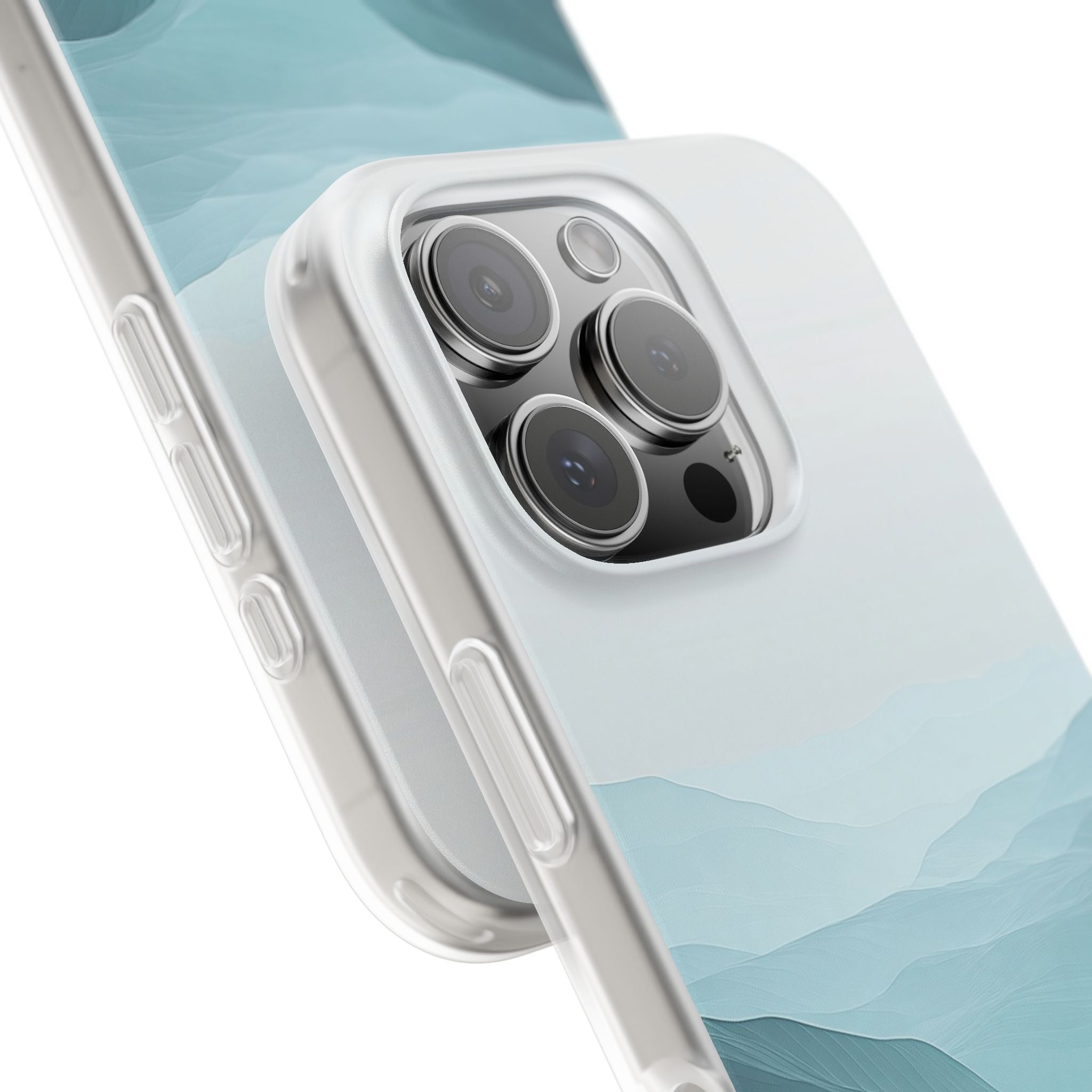 Teal Mist Mountains iPhone 16 Pro Case - Soft