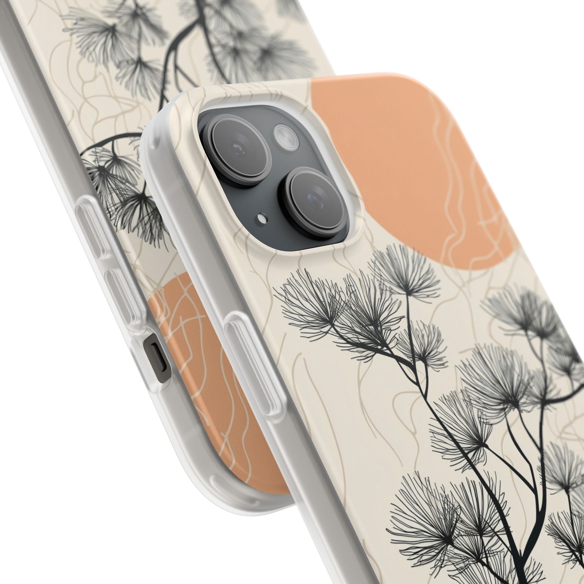 Spiky Tree Sunset iPhone 15 Plus Case - Soft