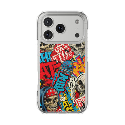 Skate Skull Riot · Clear Impact Magnetic Phone Case for iPhone · Red