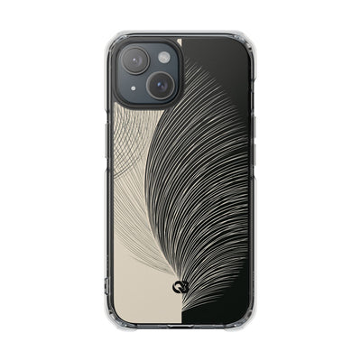 Beige Impact MagSafe Phone Case for iPhone - Obsidian Cream Plume