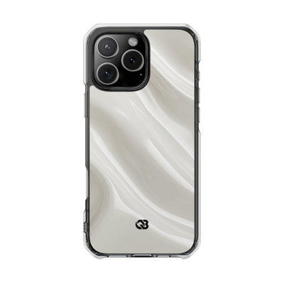 White Impact MagSafe Phone Case for iPhone - Polished Ivory Wave