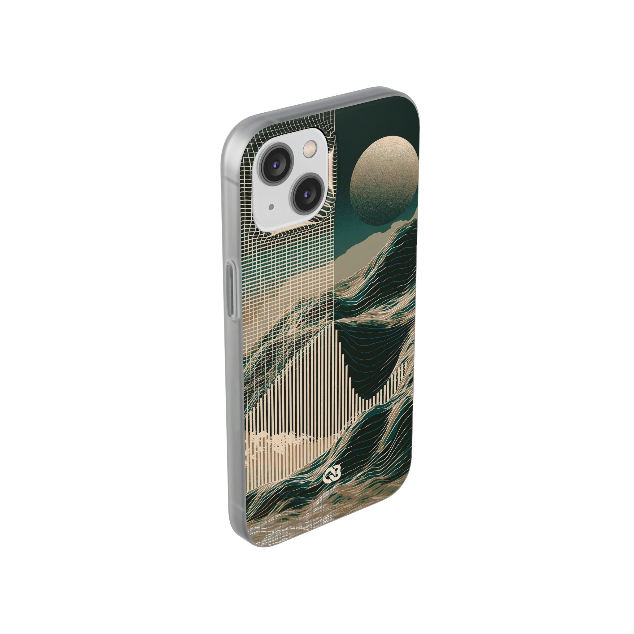 Green Lite Phone Case for iPhone - Lunar Moss Topography
