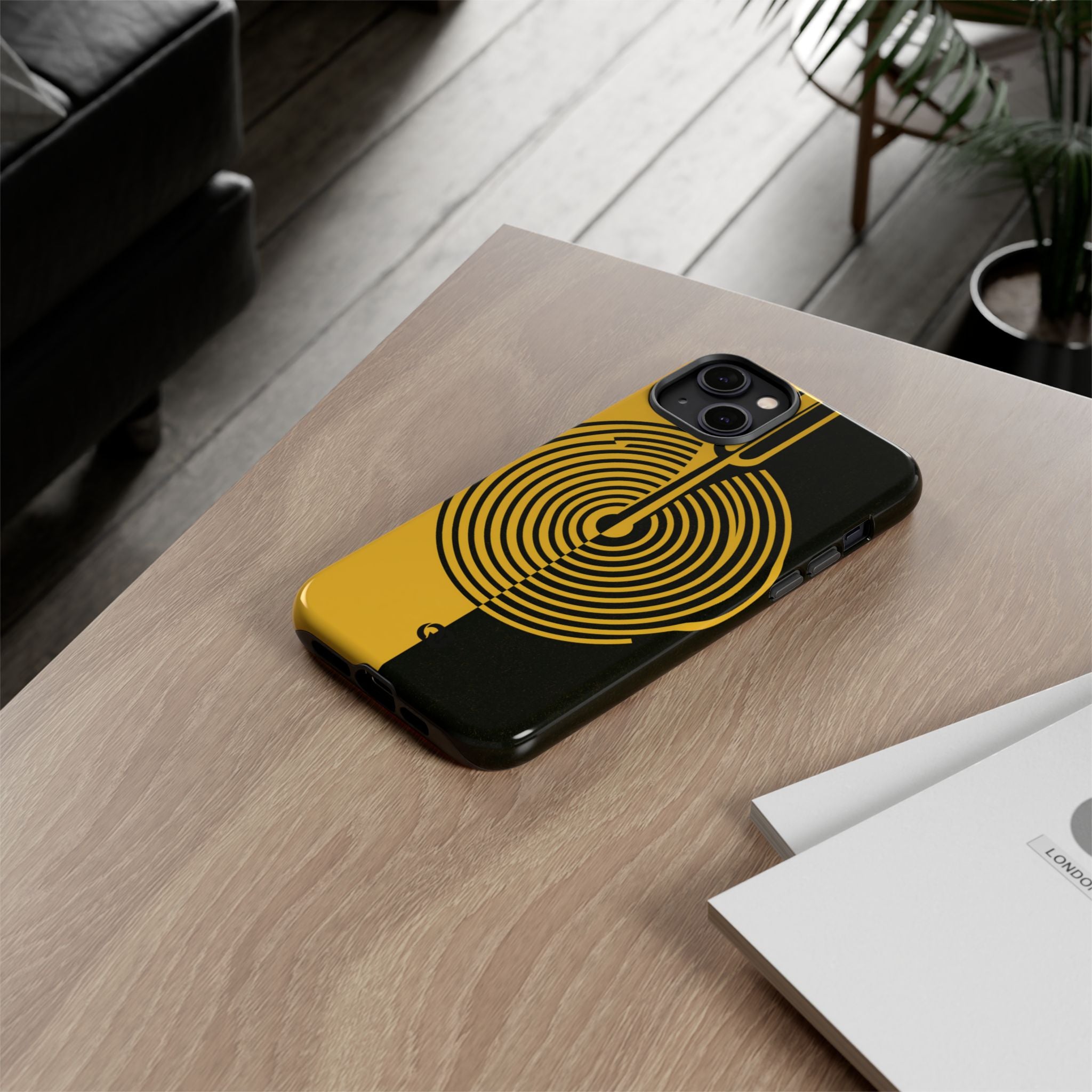Yellow Tough Phone Case for iPhone - Voltage Sector Pulse