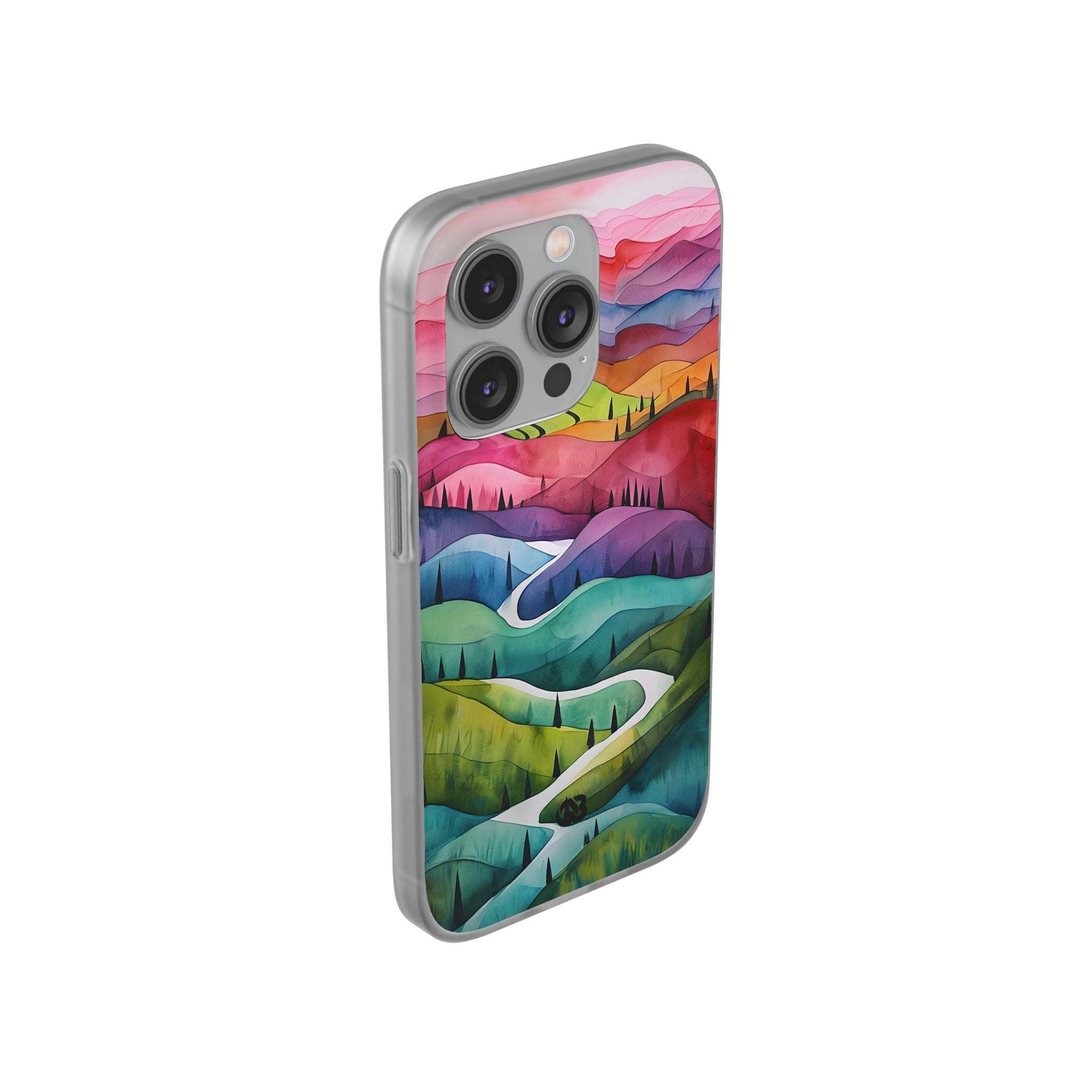 Fluid Rainbow Ridge · Soft Hoesje voor iPhone