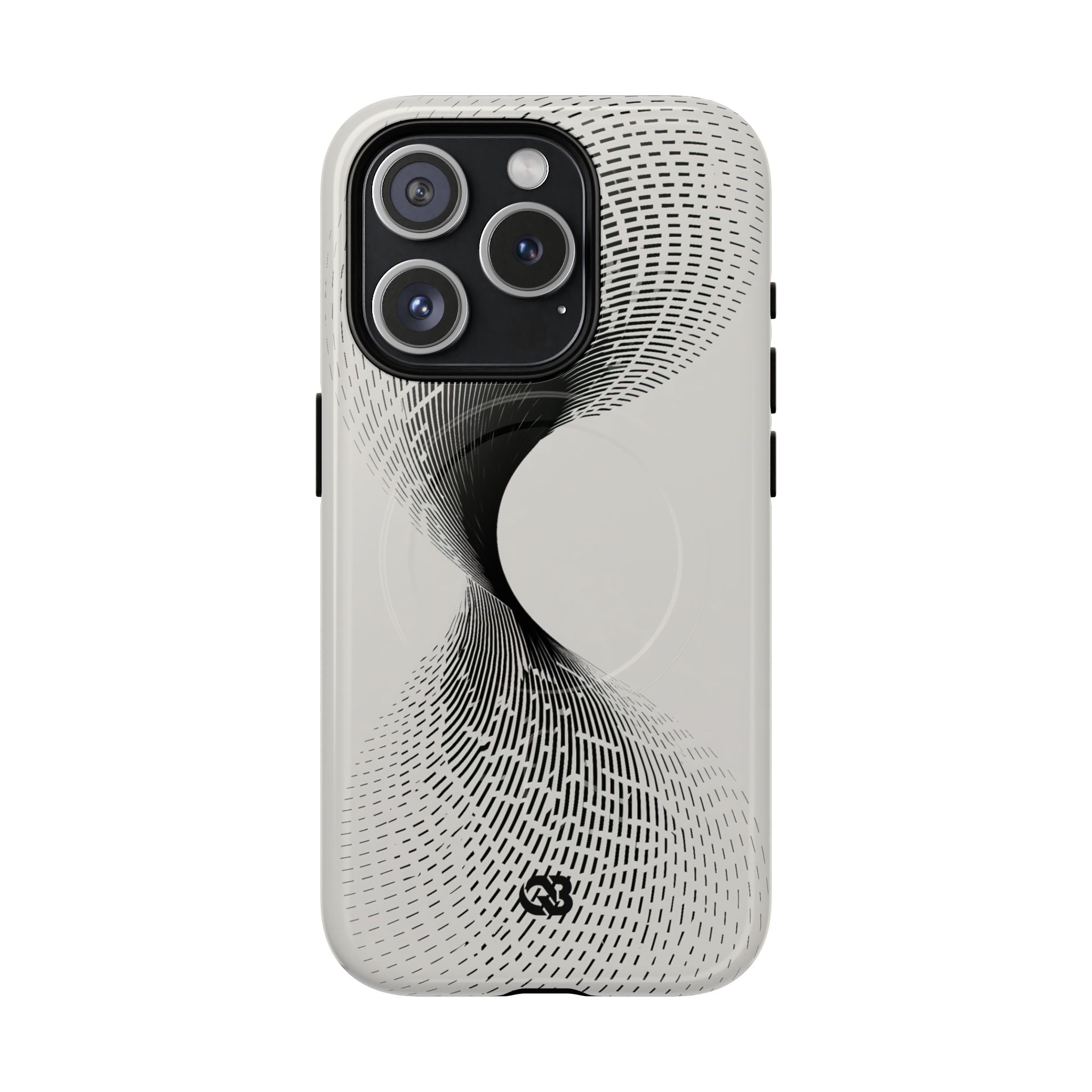 White Tough 2.0 Magsafe Phone Case for iPhone - Linear Torsion Grid