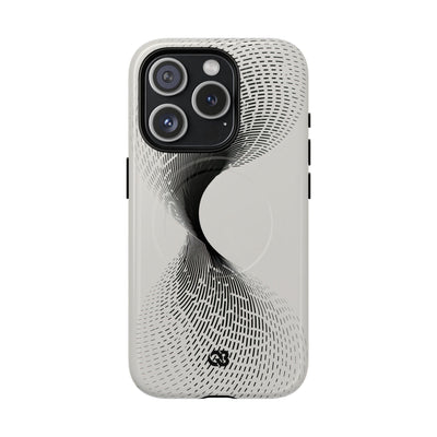 White Tough 2.0 Magsafe Phone Case for iPhone - Linear Torsion Grid
