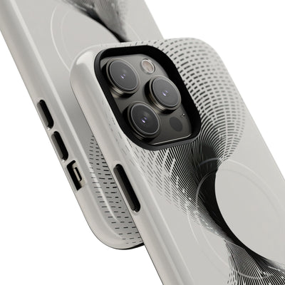 White Tough 2.0 Magsafe Phone Case for iPhone - Linear Torsion Grid