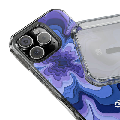 Periwinkle Strata Bloom · Clear Impact Magnetic Phone Case for iPhone · Purple