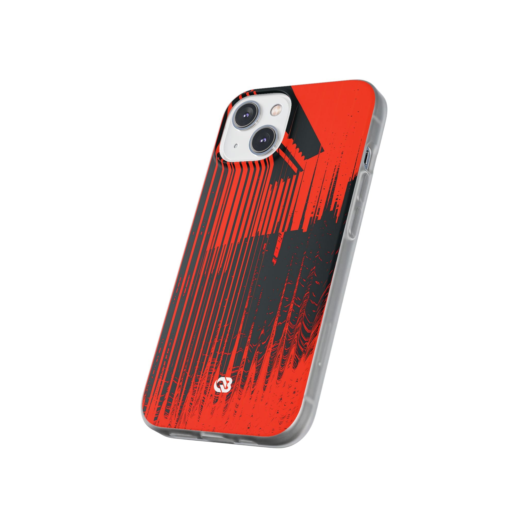 Red Lite Phone Case for iPhone - Crimson Brutalist Distortion