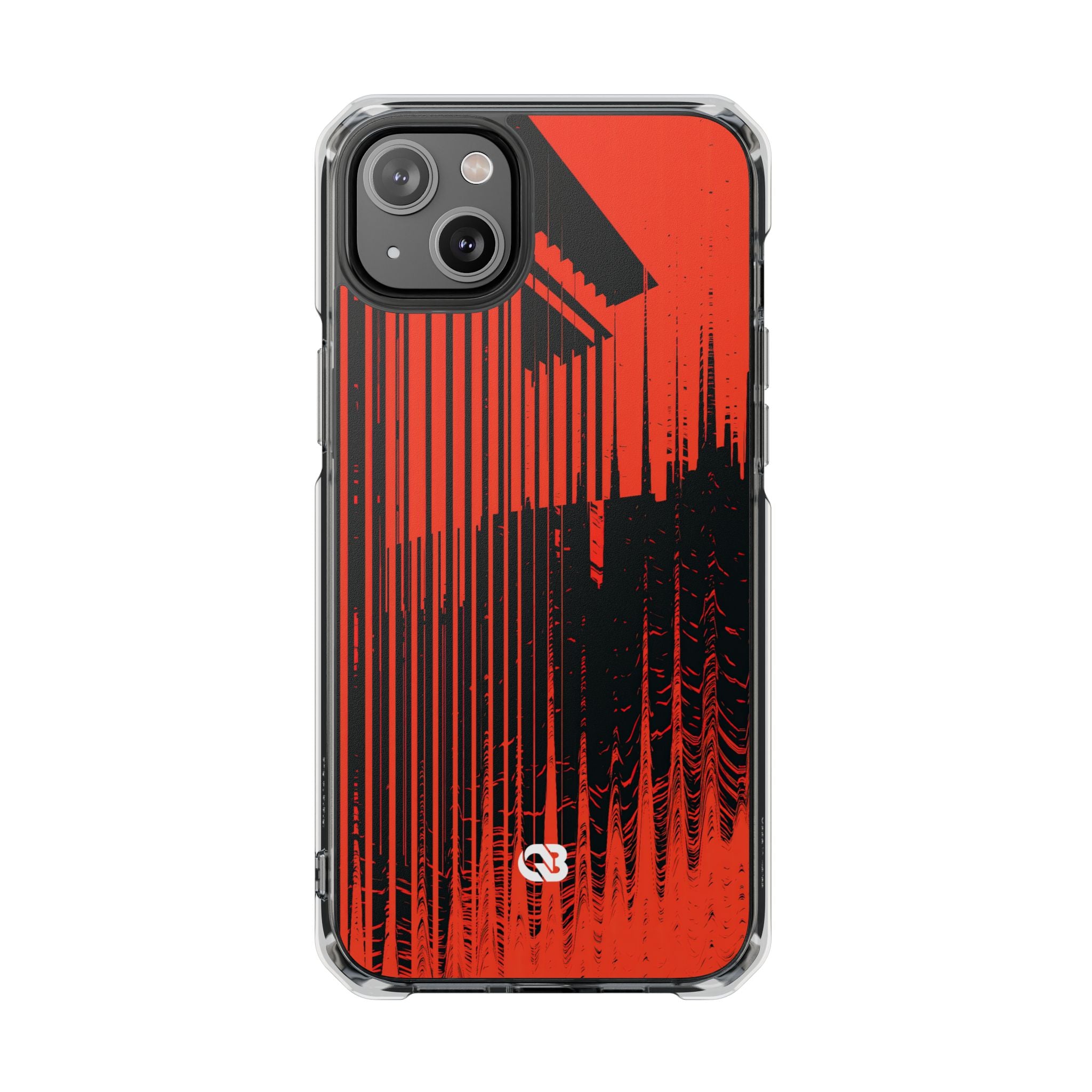 Red Impact MagSafe Phone Case for iPhone - Crimson Brutalist Distortion