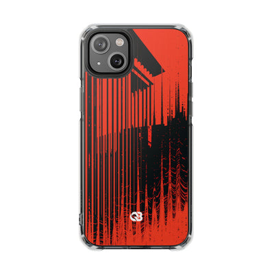 Red Impact MagSafe Phone Case for iPhone - Crimson Brutalist Distortion