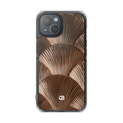 Rose Gilded Fan · Clear Impact Magnetic Phone Case for iPhone · Gold