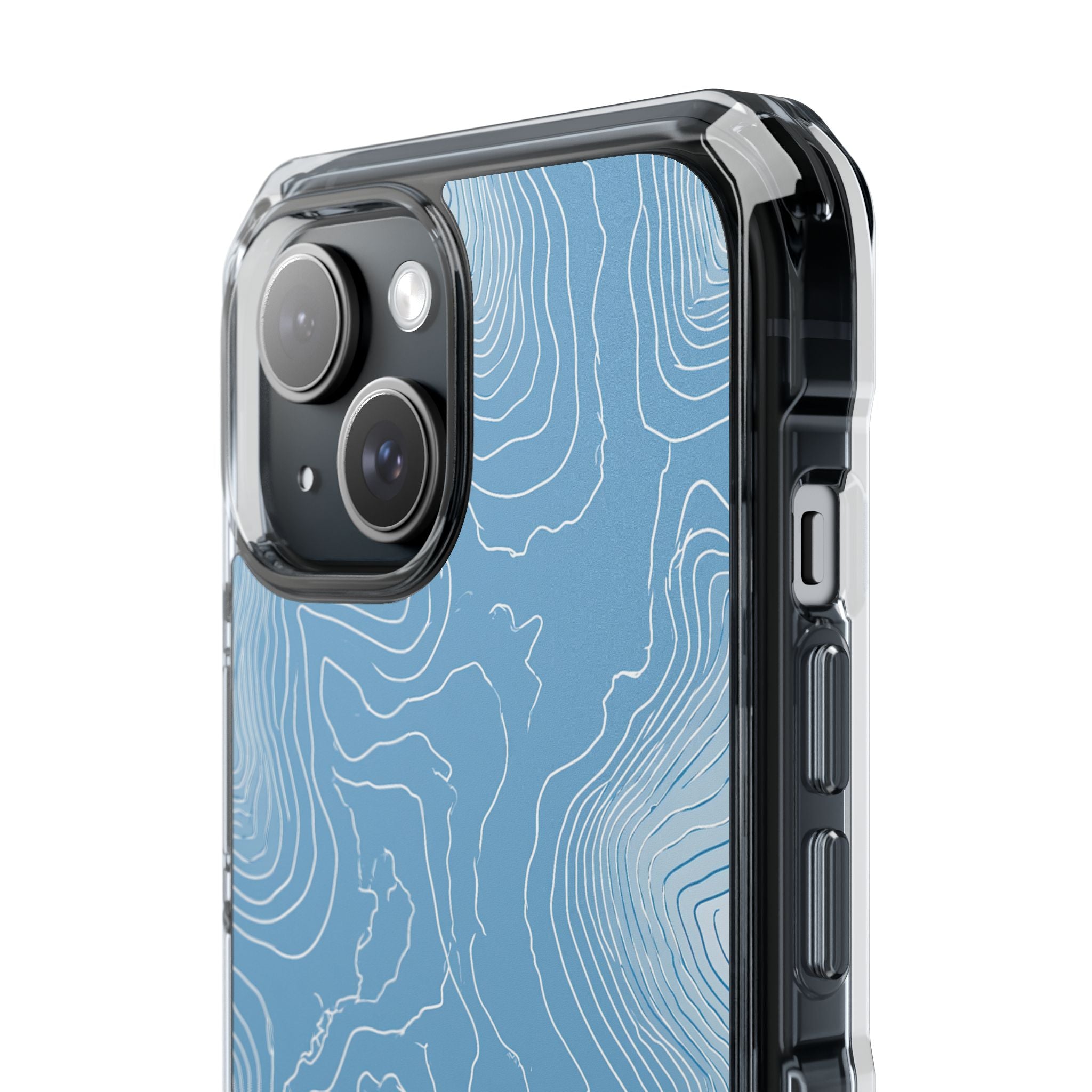 Blue Impact MagSafe Phone Case for iPhone - Glacial Ridge Topo
