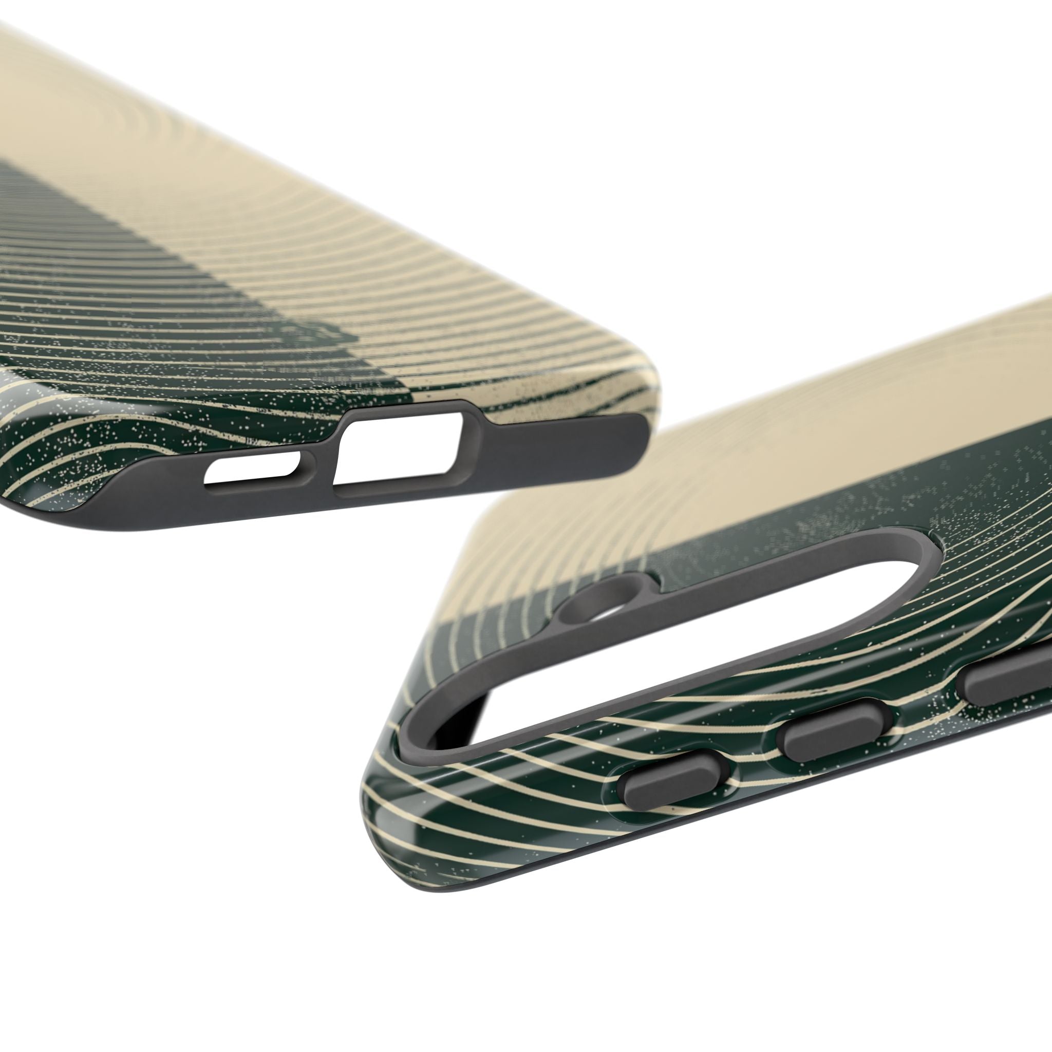 Green Tough Phone Case for Samsung - Evergreen Split Grain