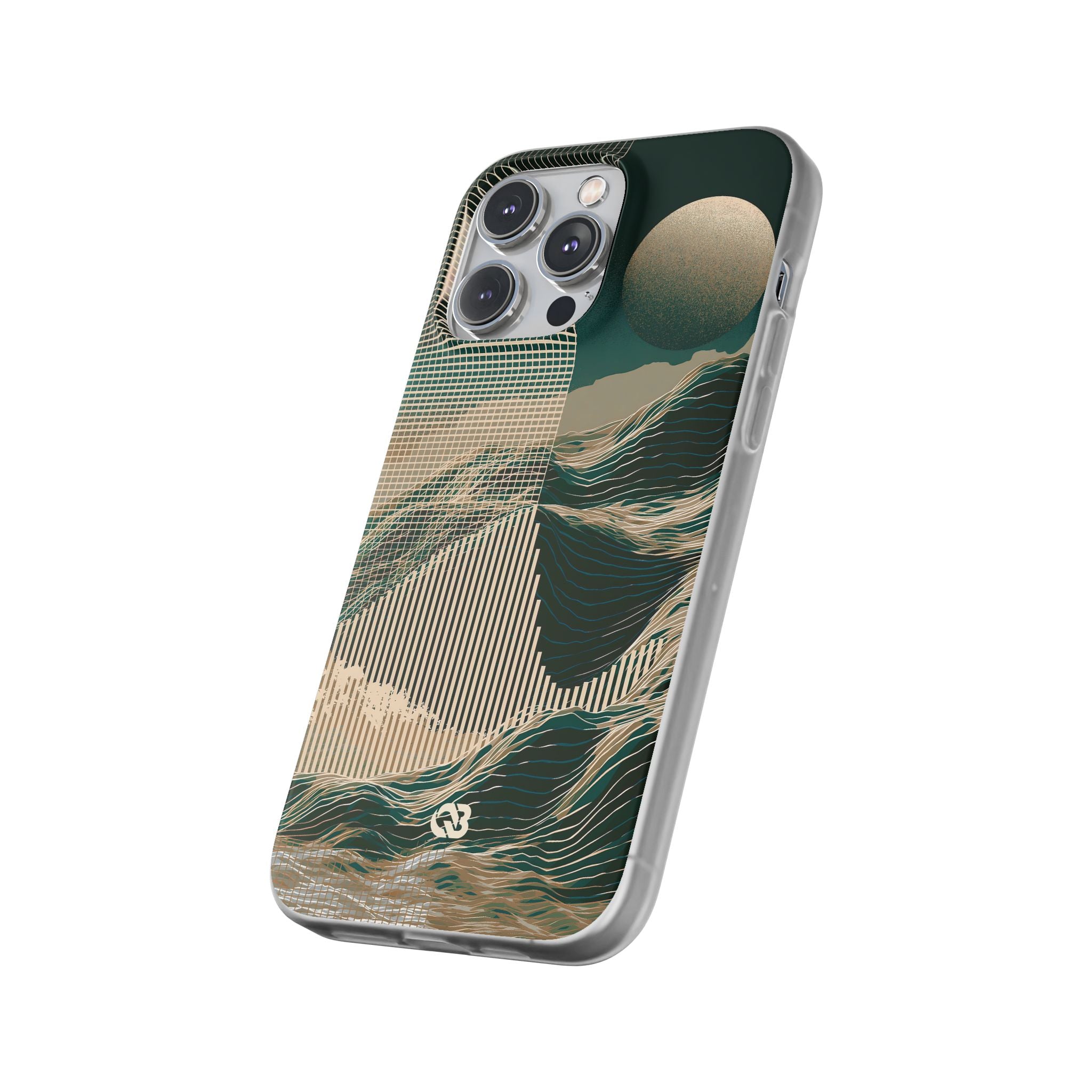 Green Lite Phone Case for iPhone - Lunar Moss Topography