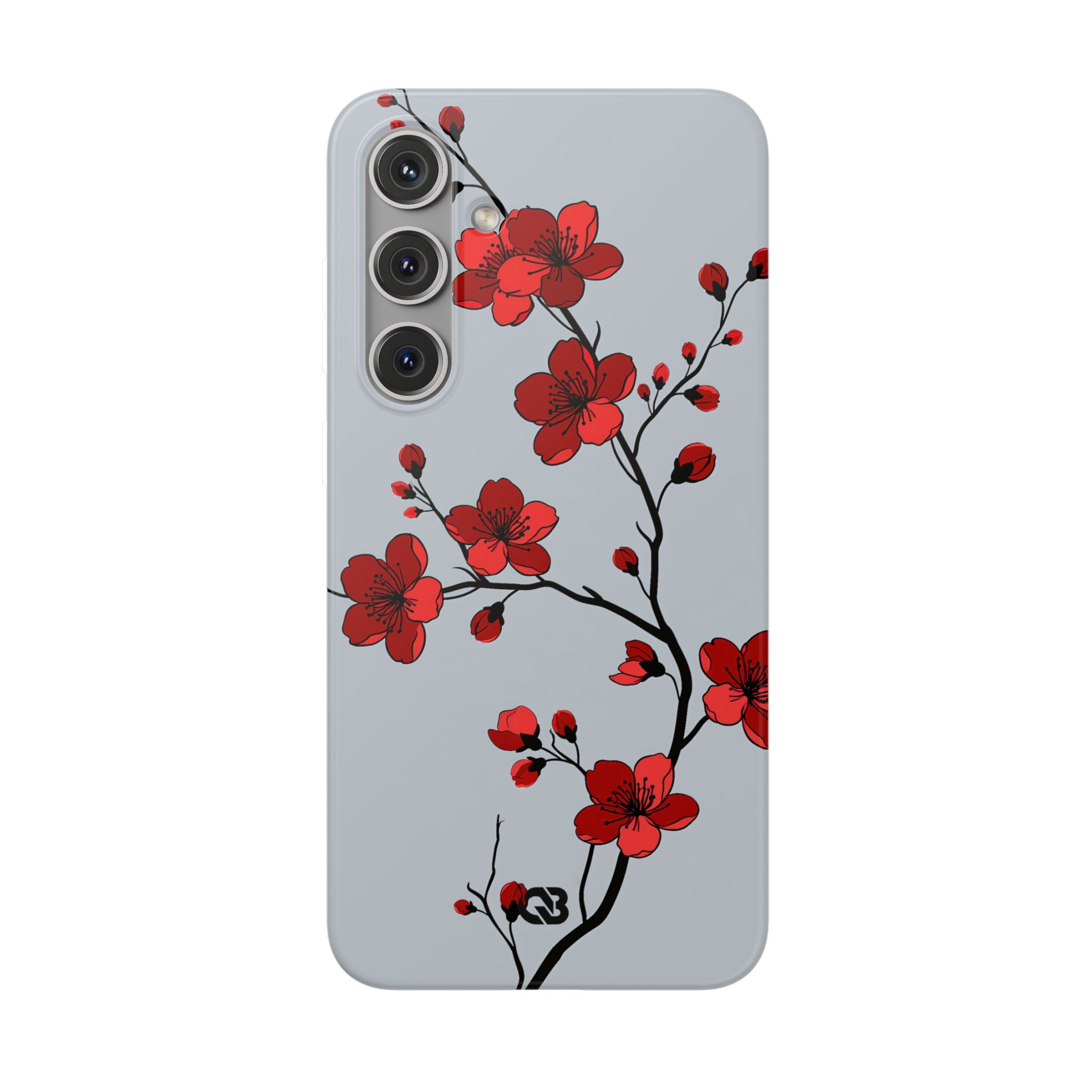 Grey Lite Phone Case for Samsung - Crimson Blossom Onyx