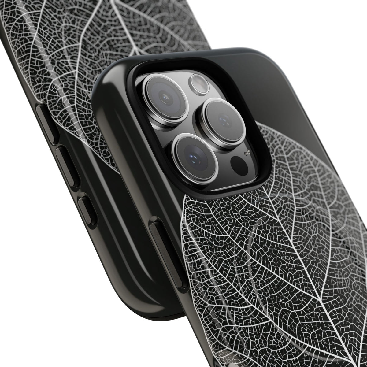 Monochrome Leaf Skeleton · Tough 2.0 Magnetic Phone Case for iPhone · Black
