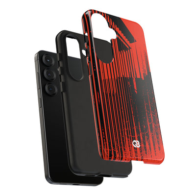 Red Tough Phone Case for Samsung - Crimson Brutalist Distortion