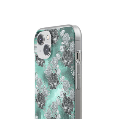 Frost Mint Floral · Soft Handyhülle für iPhone