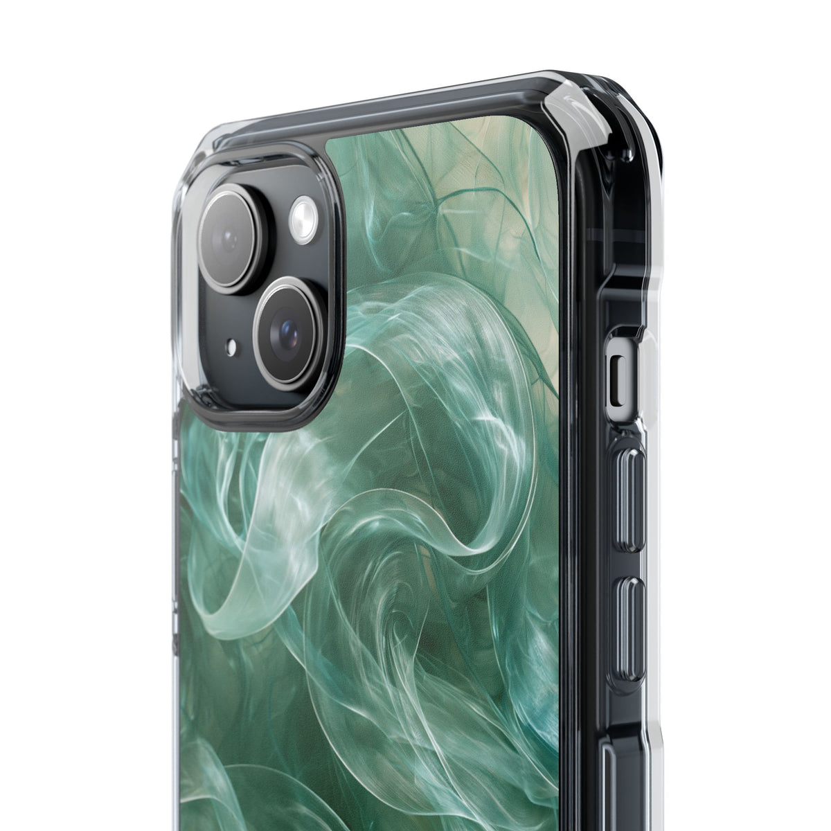 Translucent Aqua Flow · Clear Impact Magnetic Phone Case for iPhone · Teal