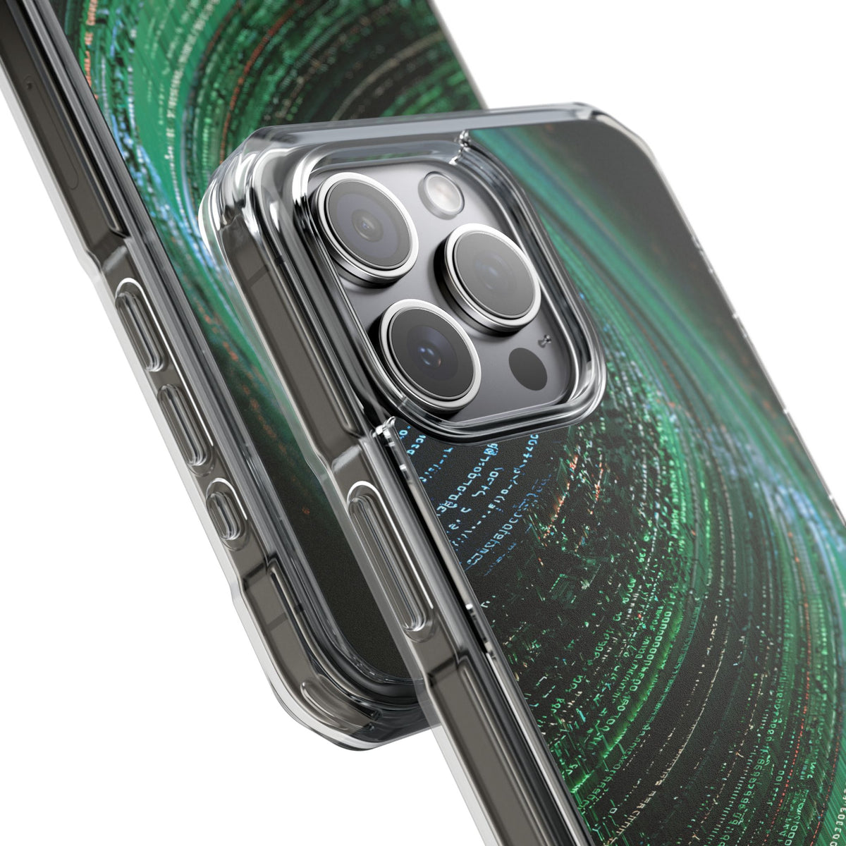 Orbital Data Stream · Clear Impact Magnetic Phone Case for iPhone · Green