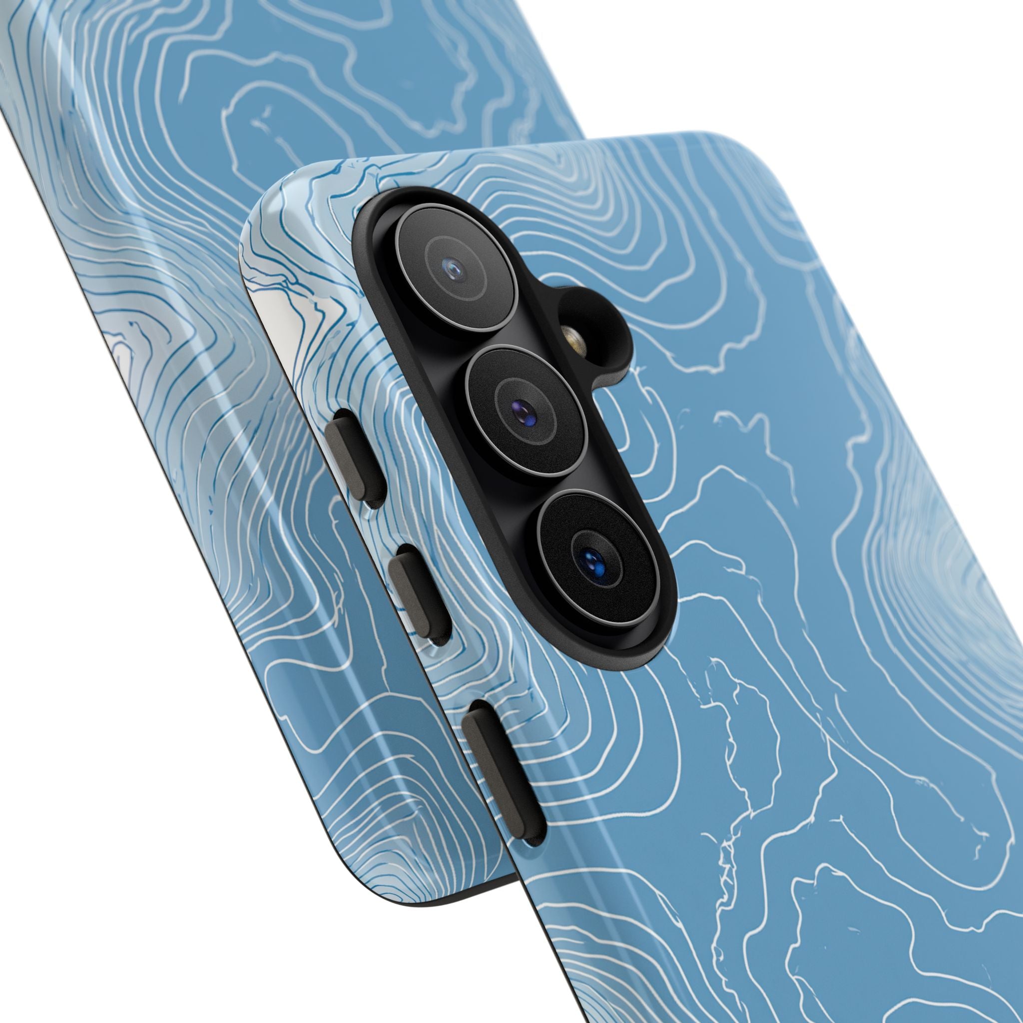 Blue Tough Phone Case for Samsung - Glacial Ridge Topo