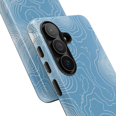 Blue Tough Phone Case for Samsung - Glacial Ridge Topo