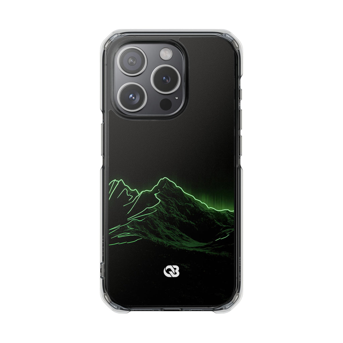 Nordic Mountain Contour · Clear Impact Magnetic Phone Case for iPhone · Black