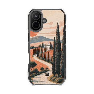 Tuscan Cypress Horizon · Clear Impact Magnetic Phone Case for iPhone ·  Orange