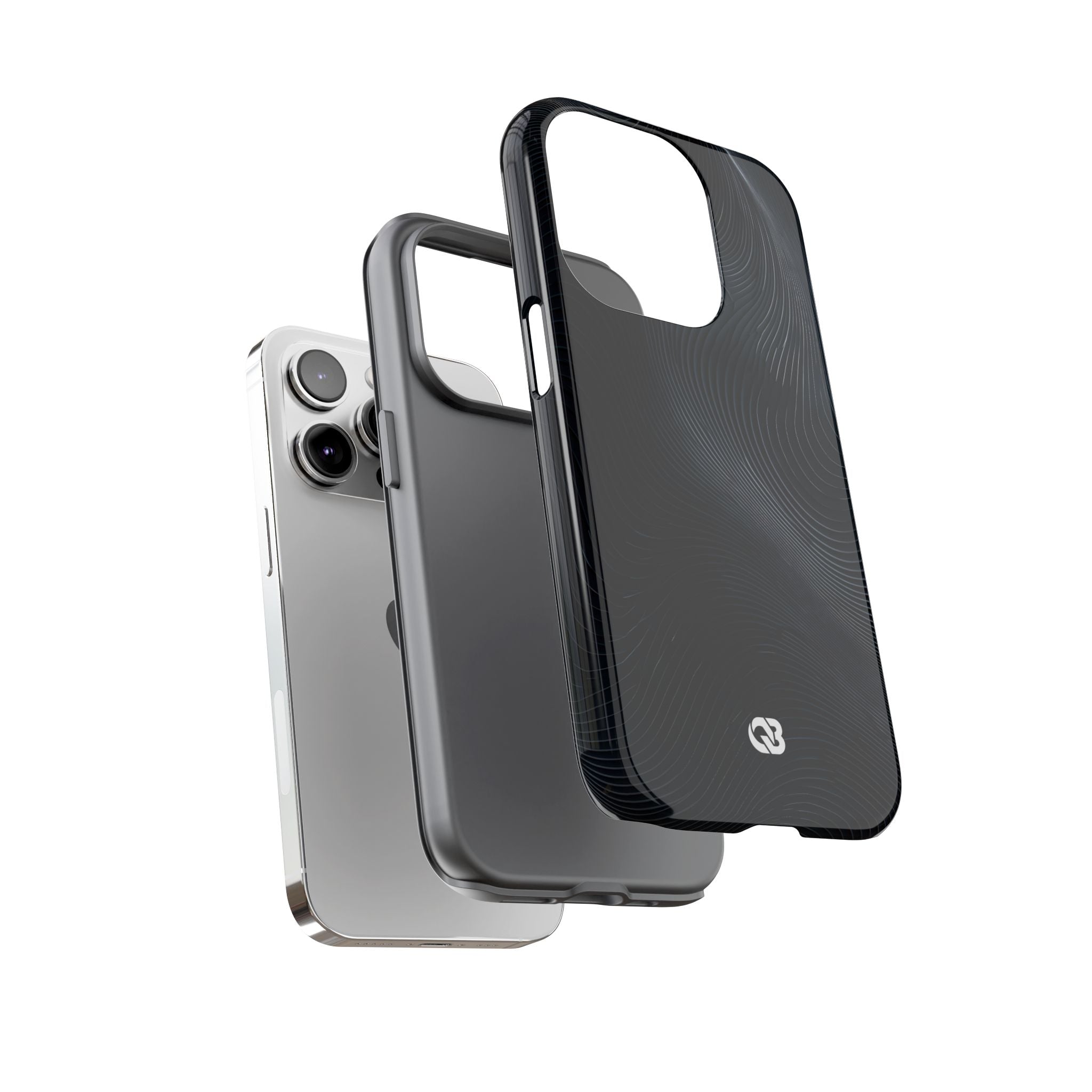 Black Tough Phone Case for iPhone - Obsidian Ridge Flux