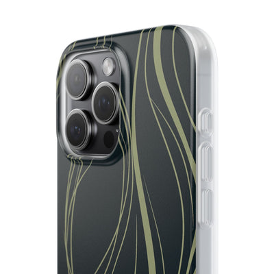 Green Lite Phone Case for iPhone - Obsidian Sage Flow