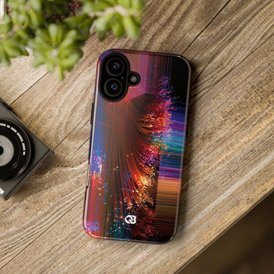 Black Tough Phone Case for iPhone - Cyber Optic Streak