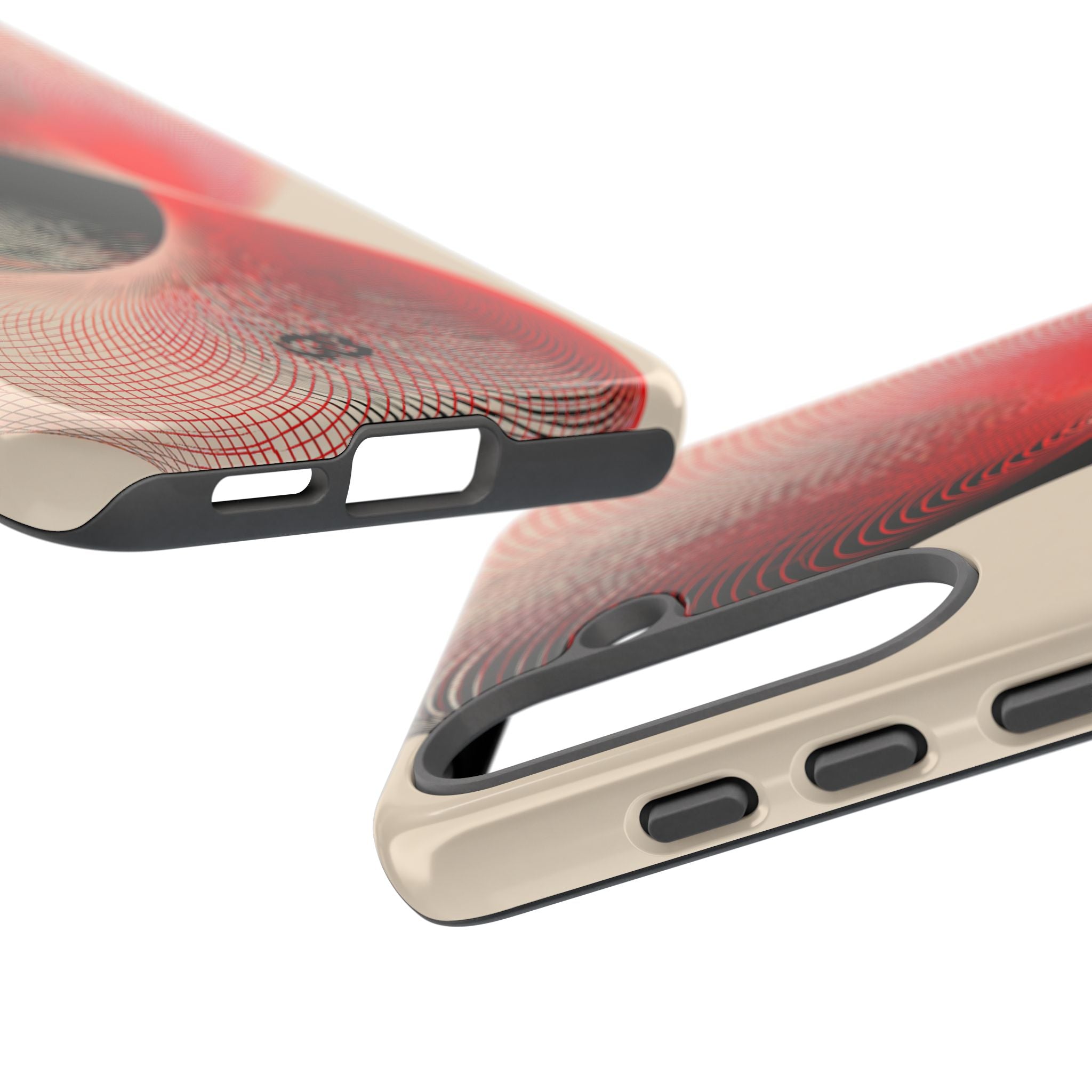 Red Tough Phone Case for Samsung - Crimson Grid Vortex