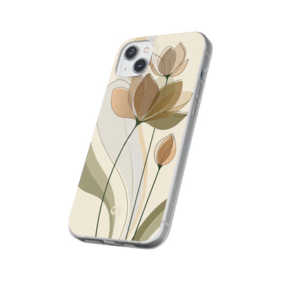 Beige Lite Phone Case for iPhone - Muted Ochre Petals