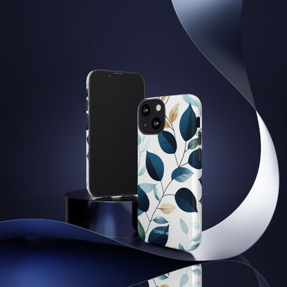 Navy Blattadern iPhone 13 Mini Case - Tough