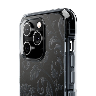 Obsidian Damask · Clear Impact Magnetic Phone Case for iPhone ·  Black