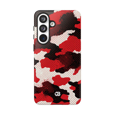 Crimson Halftone Camo · Tough Phone Case for Samsung · Red