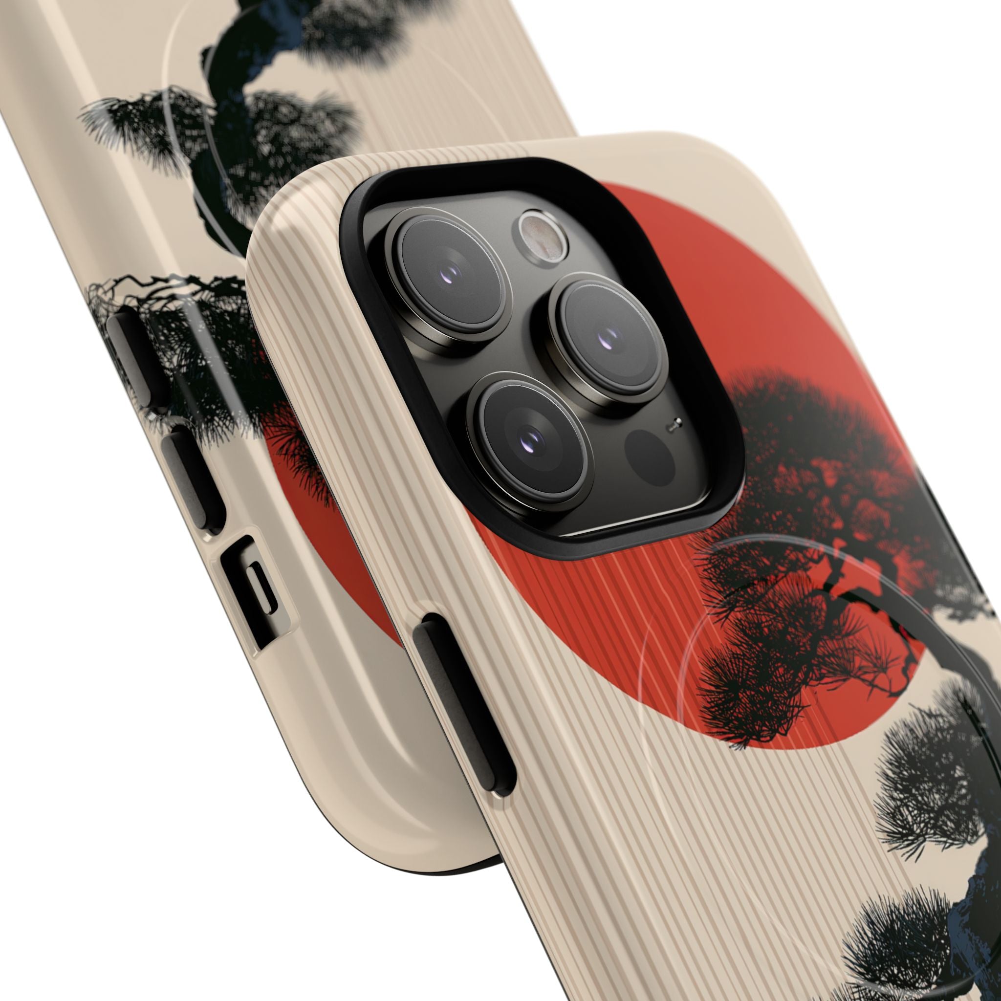 Beige Tough 2.0 Magsafe Phone Case for iPhone - Kyoto Crimson Pine