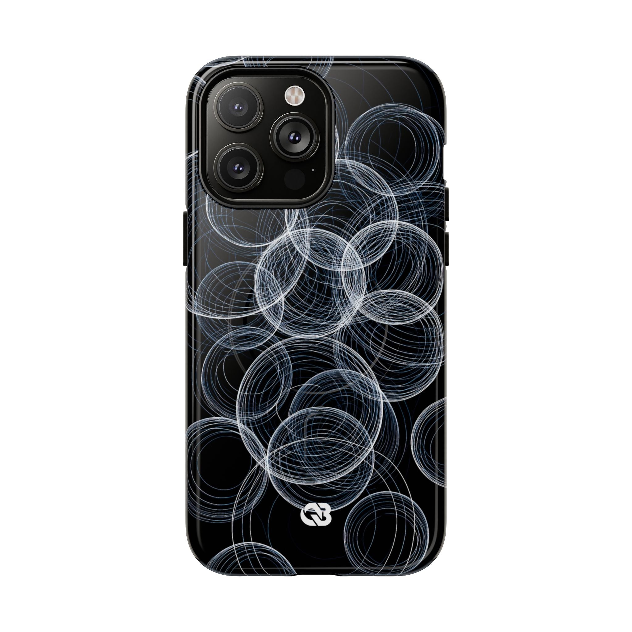 Black Tough 2.0 Magsafe Phone Case for iPhone - Frosted Ring Matrix