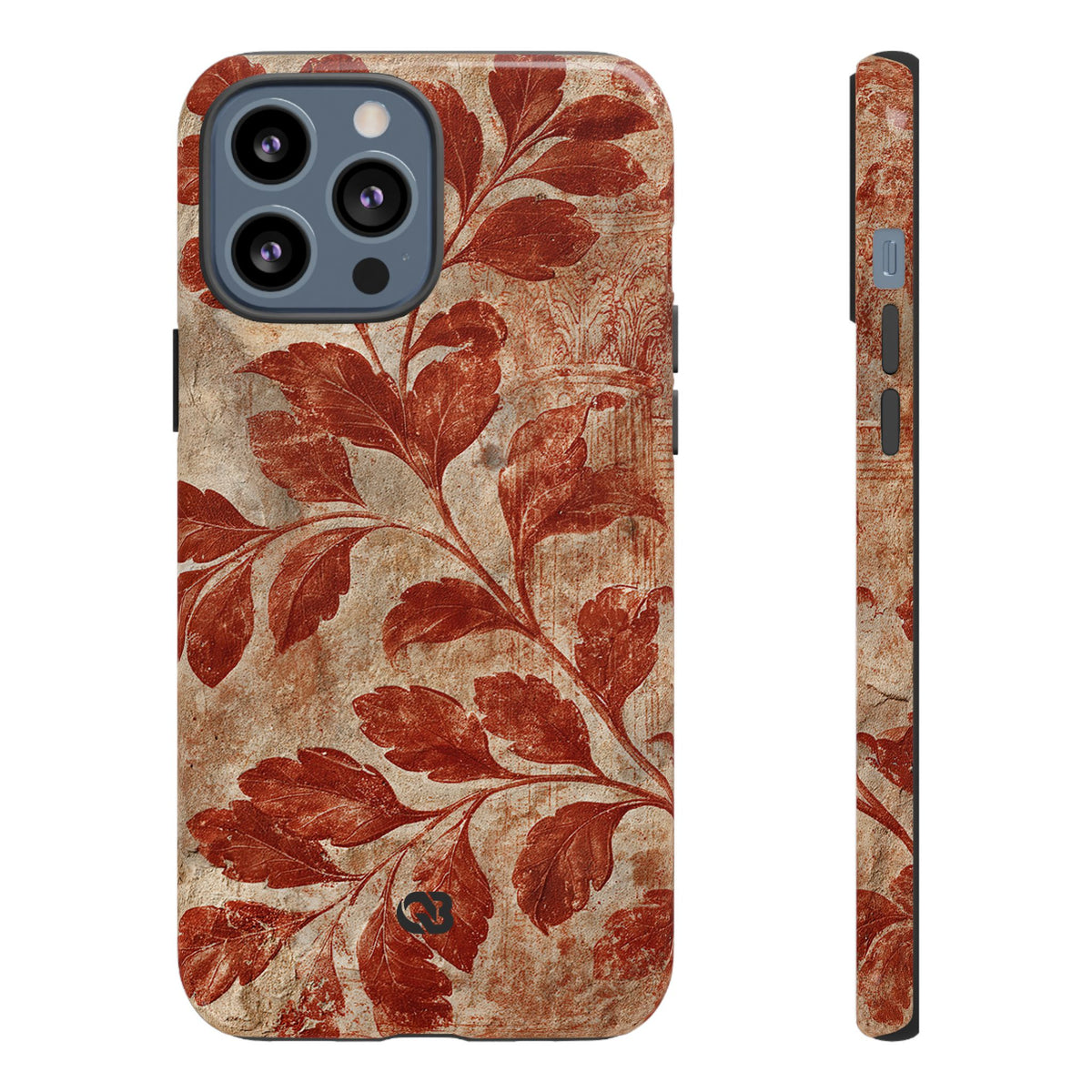 Terracotta Botanical Fresco · Tough Phone Case for iPhone · Red