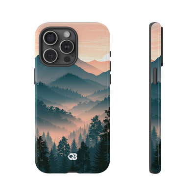 Teal Tough Phone Case for iPhone - Alpine Teal Horizon