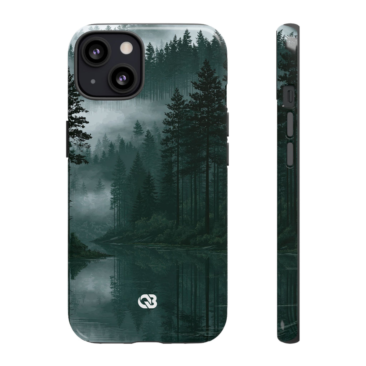 Misty Pine Reflections · Tough Phone Case for iPhone · Green