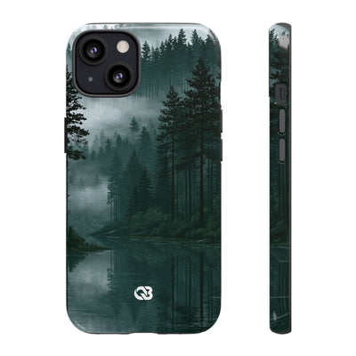 Misty Pine Reflections · Tough Phone Case for iPhone · Green
