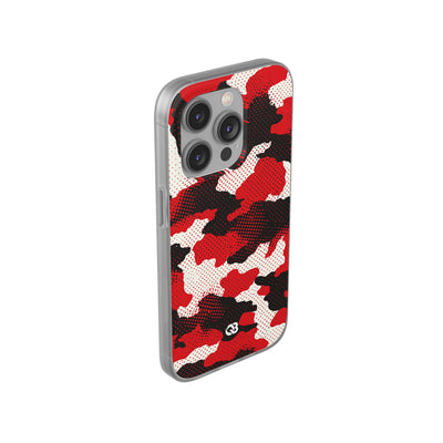 Crimson Halftone Camo · Lite Phone Case for iPhone ·  Red
