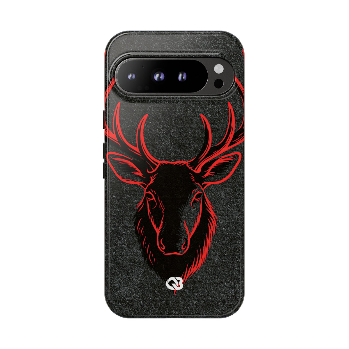 Nordic Crimson Stag · Tough Phone Case for Pixel ·  Black