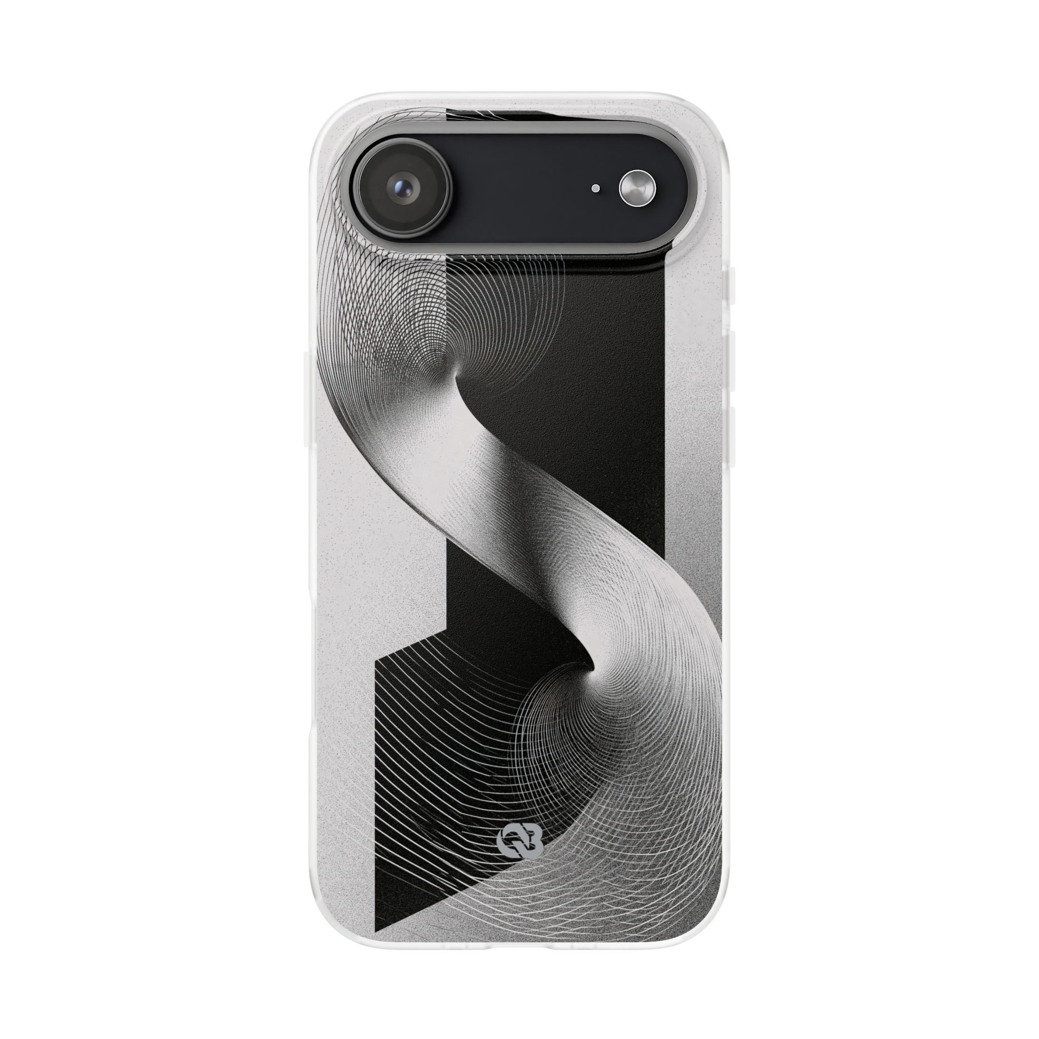Grey Lite Phone Case for iPhone - Obsidian Moiré Wave